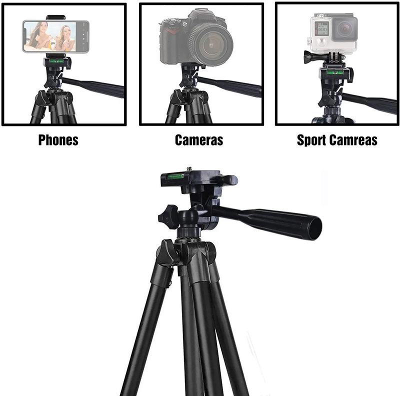 Aluminum Alloy Tripod Up to 1.25M Telescope Telescopic Camera Tripod Mobile Phone Holder Live Streaming Camera Tripod Mobile Phone