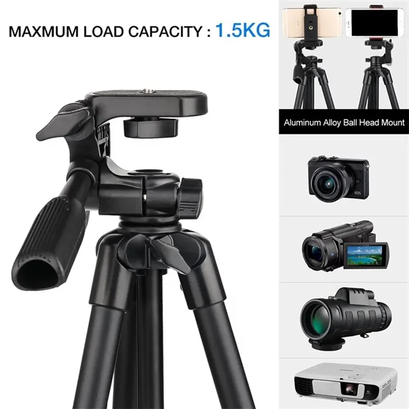 Aluminum Alloy Tripod Up to 1.25M Telescope Telescopic Camera Tripod Mobile Phone Holder Live Streaming Camera Tripod Mobile Phone