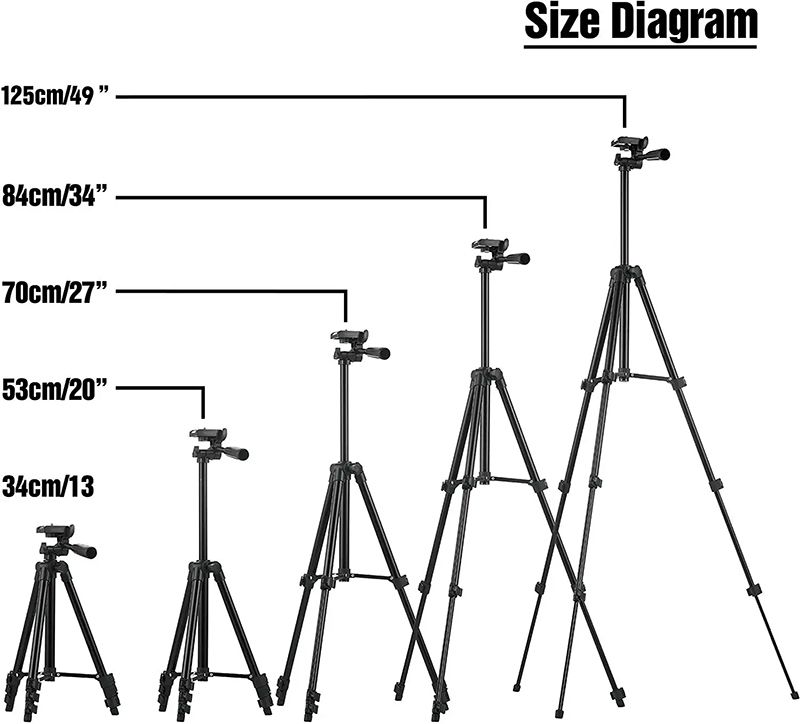 Aluminum Alloy Tripod Up to 1.25M Telescope Telescopic Camera Tripod Mobile Phone Holder Live Streaming Camera Tripod Mobile Phone