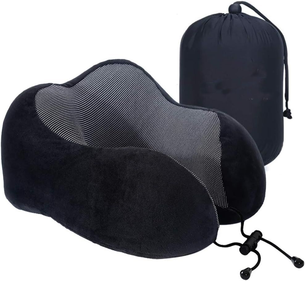Travel Pillow, Best Memory Foam Neck Pillow Head Support Soft Pillow for Sleeping Rest, Airplane Car & Home Use