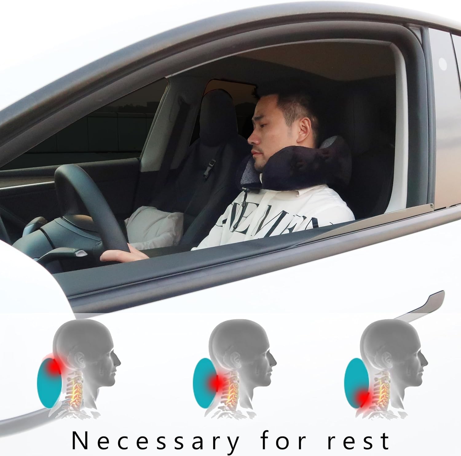 Travel Pillow, Best Memory Foam Neck Pillow Head Support Soft Pillow for Sleeping Rest, Airplane Car & Home Use