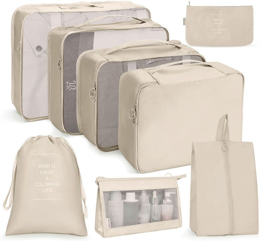 Packing Cubes for Suitcase, 8PCS Thickening Travel Organiser Packing Bags Lightweight Travel Accessories Organizers Essentials Clothes Shoes Cosmetics Toiletries Storage Bags