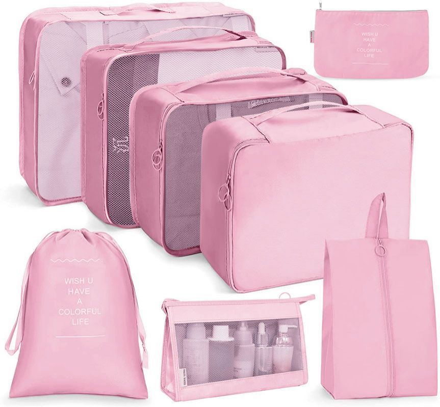 Packing Cubes for Suitcase, 8PCS Thickening Travel Organiser Packing Bags Lightweight Travel Accessories Organizers Essentials Clothes Shoes Cosmetics Toiletries Storage Bags