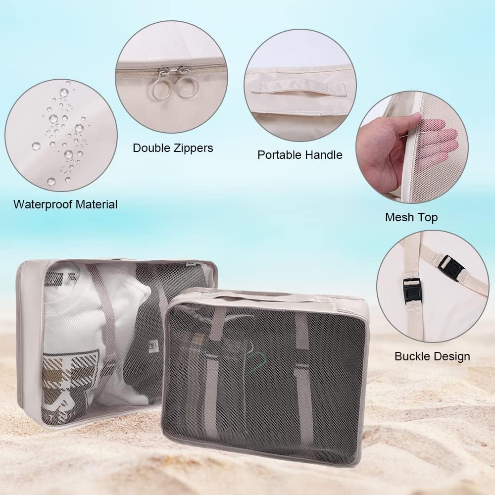 Packing Cubes for Suitcase, 8PCS Thickening Travel Organiser Packing Bags Lightweight Travel Accessories Organizers Essentials Clothes Shoes Cosmetics Toiletries Storage Bags