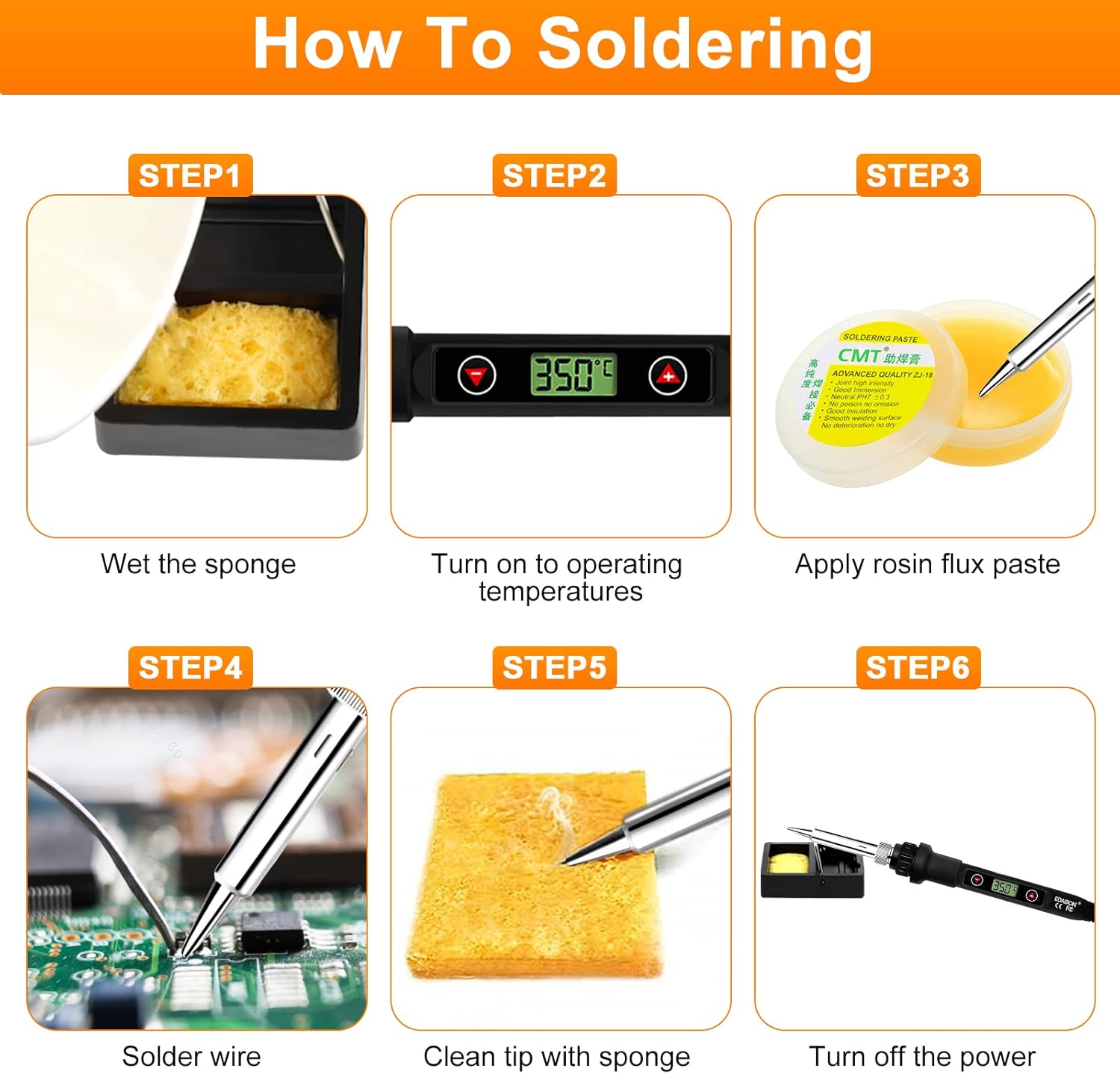 Soldering Iron Kit 80W LCD Adjustable Temperature 180-500℃ Solder Kit Electronics 13 in 1 Welding Tools with ON/OFF Switch, Solder Wire, 5 Soldering Tips, Desoldering Pump, Stand, Tweezers