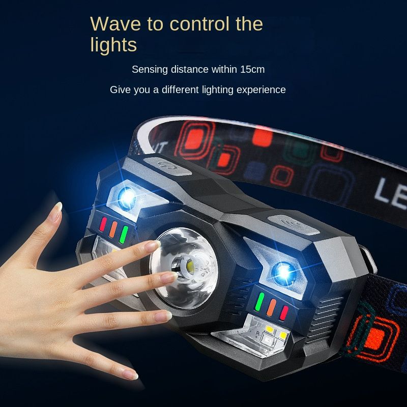 Rechargeable Headlamp Flashlight  2000 Lumen Super Bright LED Headlight with Red Light, Motion Sensor for Adults Kid, Waterproof Lightweight Head Lamp for Outdoor Camping Running Hiking Fishing