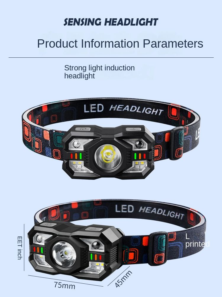 Rechargeable Headlamp Flashlight  2000 Lumen Super Bright LED Headlight with Red Light, Motion Sensor for Adults Kid, Waterproof Lightweight Head Lamp for Outdoor Camping Running Hiking Fishing