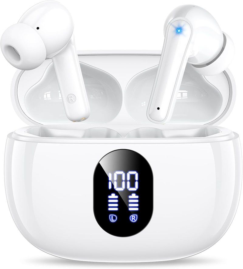 Wireless Earbuds, Bluetooth 5.3 Headphones 40Hrs Playtime Deep Bass Stereo in-Ear Earbud, LED Power Display, Call Noise Canceling Headphones with Mic, IP7 Waterproof Earphones for iPhone Android