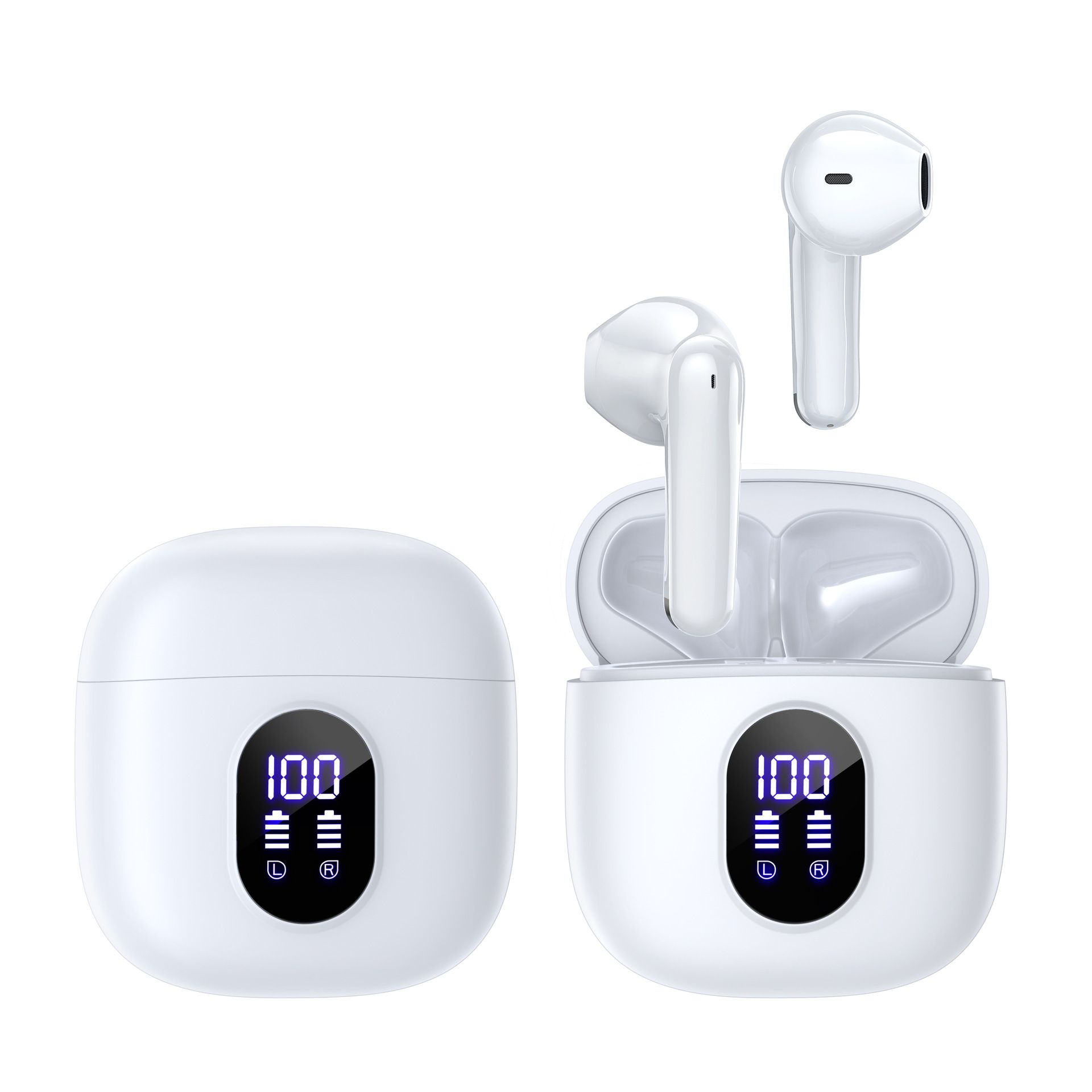 Wireless Earbuds, Bluetooth 5.3 Headphones 40Hrs Playtime Deep Bass Stereo in-Ear Earbud, LED Power Display, Call Noise Canceling Headphones with Mic, IP7 Waterproof Earphones for iPhone Android