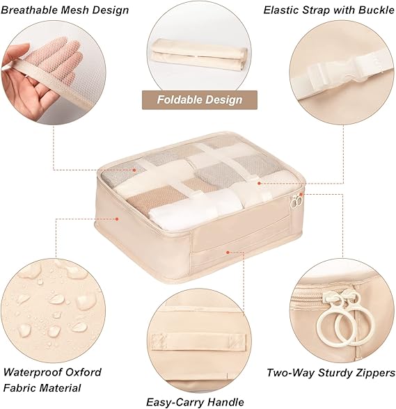 Packing Cubes for Suitcase, 7PCS Thickening Travel Organiser Packing Bags Lightweight Travel Accessories Organizers Essentials Clothes Shoes Cosmetics Toiletries Storage Bags Luggage Packing Orginzers