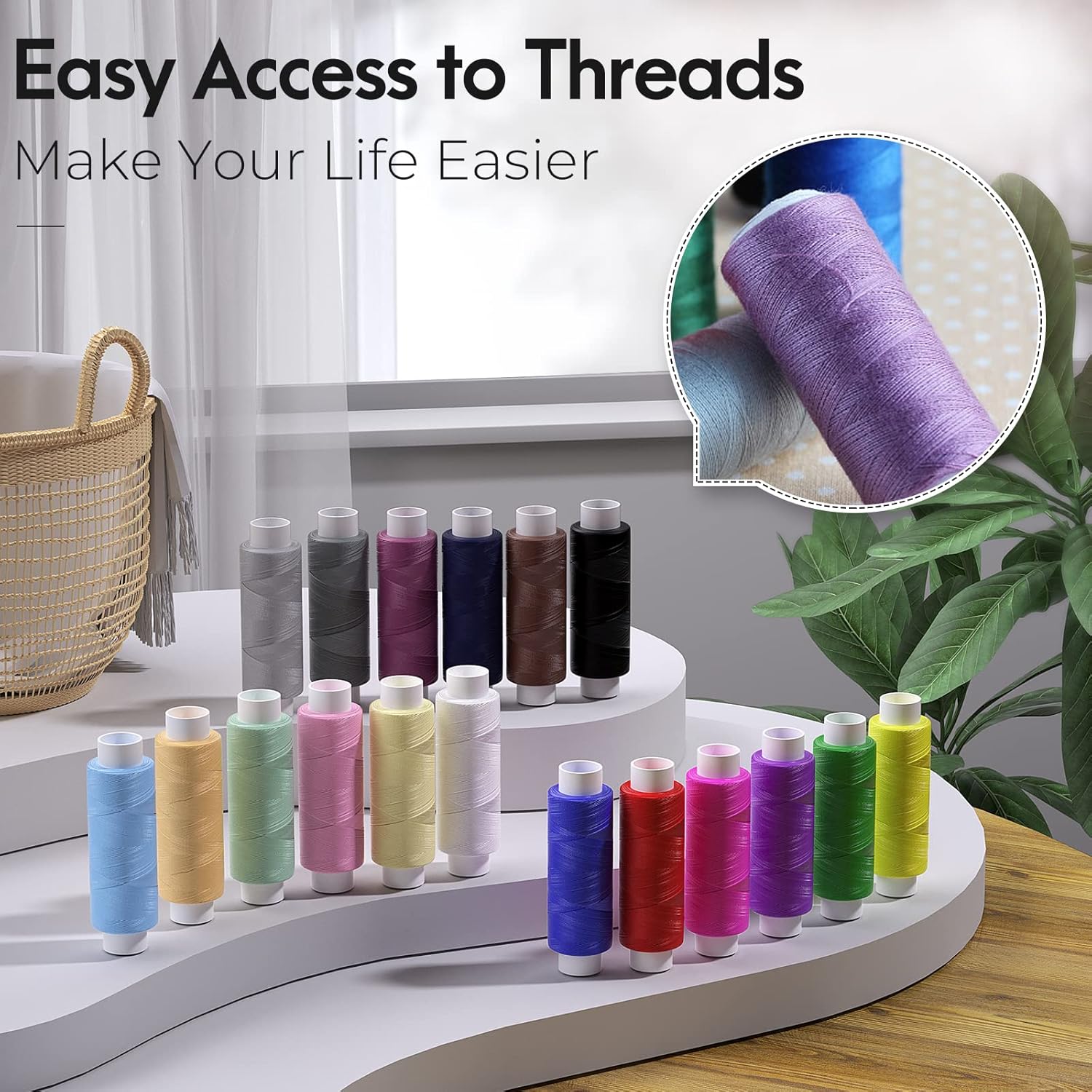 58pcs Sewing Kit with Case Portable Sewing Supplies for Home Traveler, Adults, Beginner, Emergency, Kids Contains Thread, Scissors, Needles,Measuring Tape