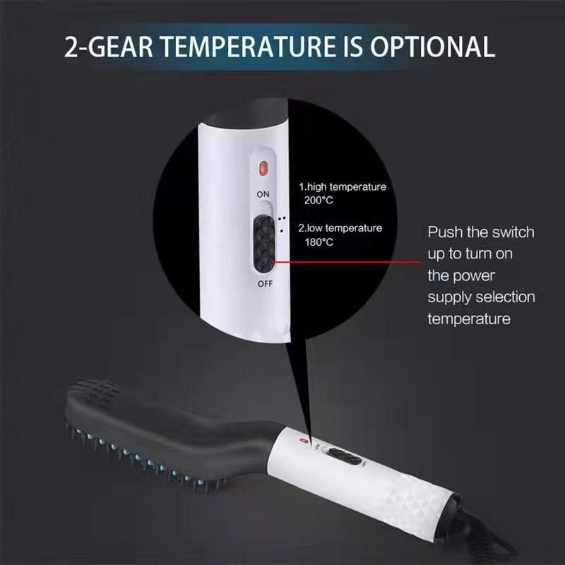 Beard Straightener Comb, Fast Heating Multifunctional Electric Hair Comb Portable Beard Brush Styler for Men Women Home Travel