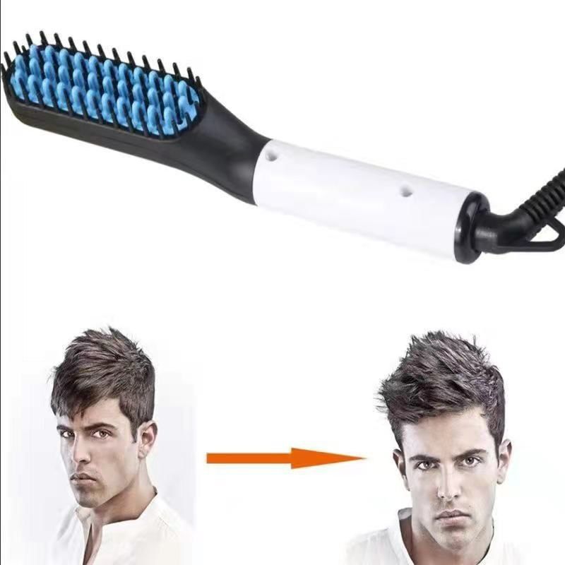 Beard Straightener Comb, Fast Heating Multifunctional Electric Hair Comb Portable Beard Brush Styler for Men Women Home Travel