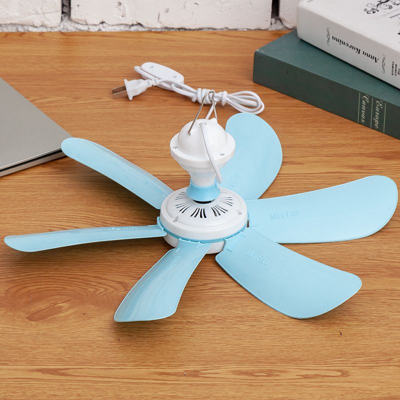 Small Ceiling Fan 6 Blades Quiet  Hanging Fans for Indoor Outdoor RV Bed Room Dorm Desk Travel Camping Tent Cubicle Mini Portable Canopy Fans