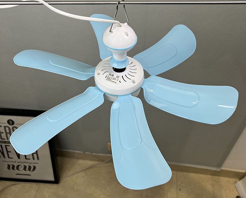Small Ceiling Fan 6 Blades Quiet  Hanging Fans for Indoor Outdoor RV Bed Room Dorm Desk Travel Camping Tent Cubicle Mini Portable Canopy Fans