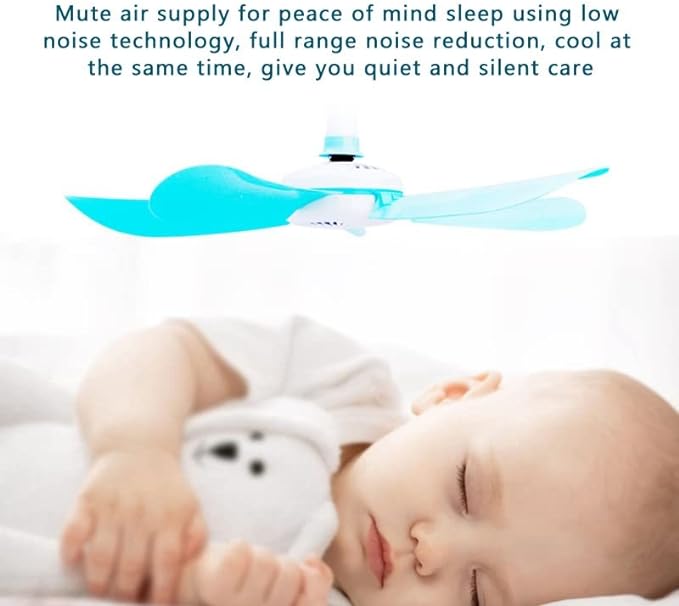 Small Ceiling Fan 6 Blades Quiet  Hanging Fans for Indoor Outdoor RV Bed Room Dorm Desk Travel Camping Tent Cubicle Mini Portable Canopy Fans