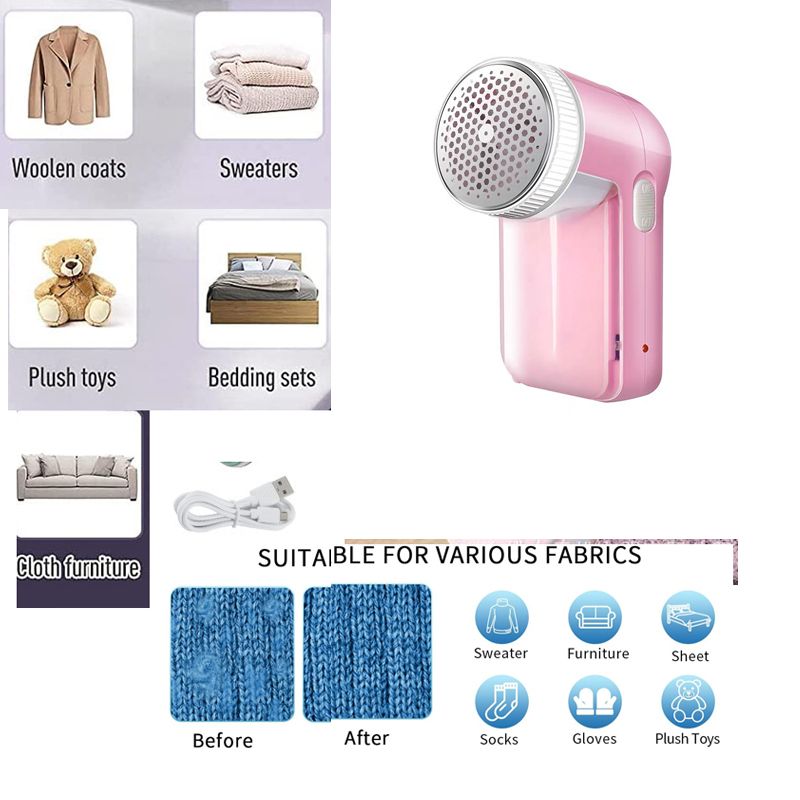 Fabric Shaver, Lint Remover for Clothes, Electric Lint Shaver with 3-Leaf Blades, Sweater Shavers to Remove Pilling for Clothing, Couch, Furniture, Fuzz, Lint Ball, Bobbles, USB Rechargeable
