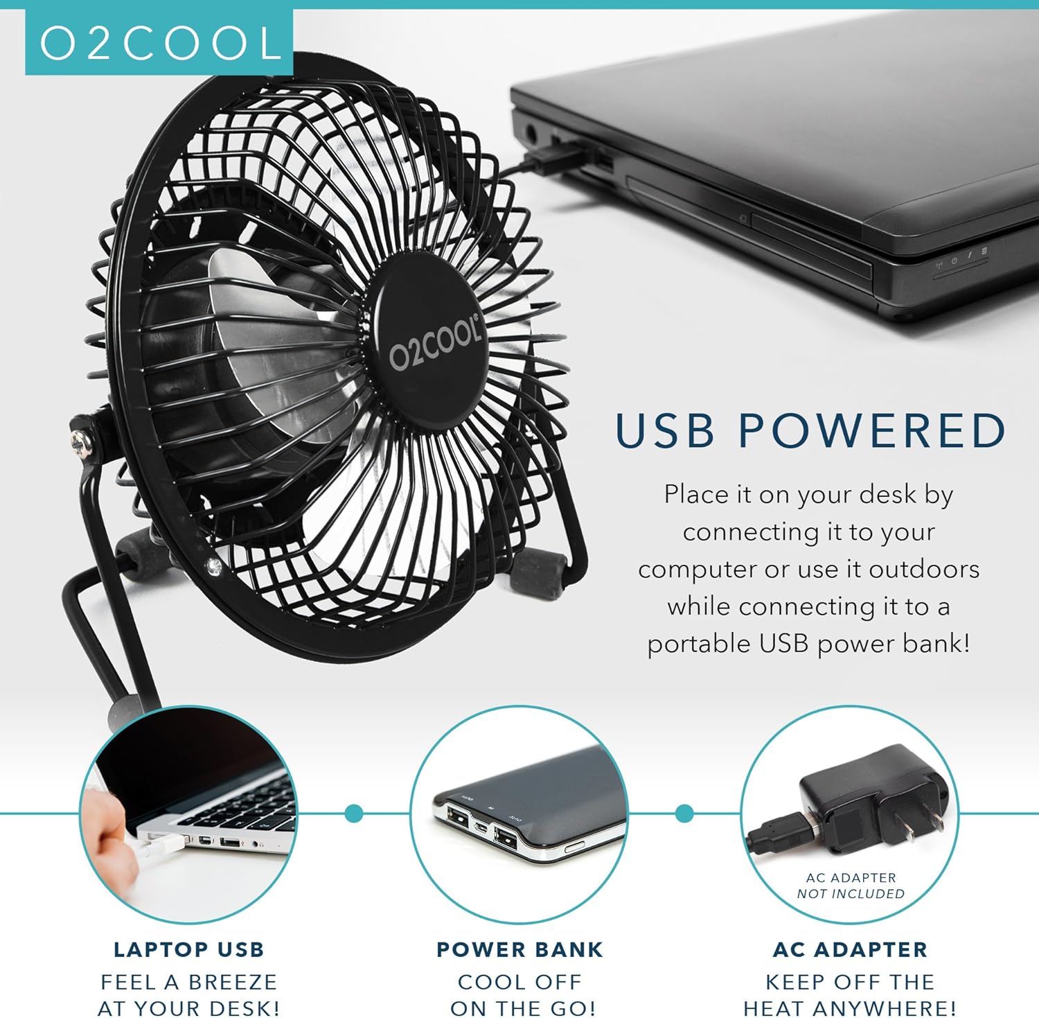 4 Inch Desk Fan Quiet Small USB Fan 360° Rotation Portable Table Fan 2 Speed Mini Personal Fan Air Cooling Electric Fan for Home Office Bedroom Travel Camping