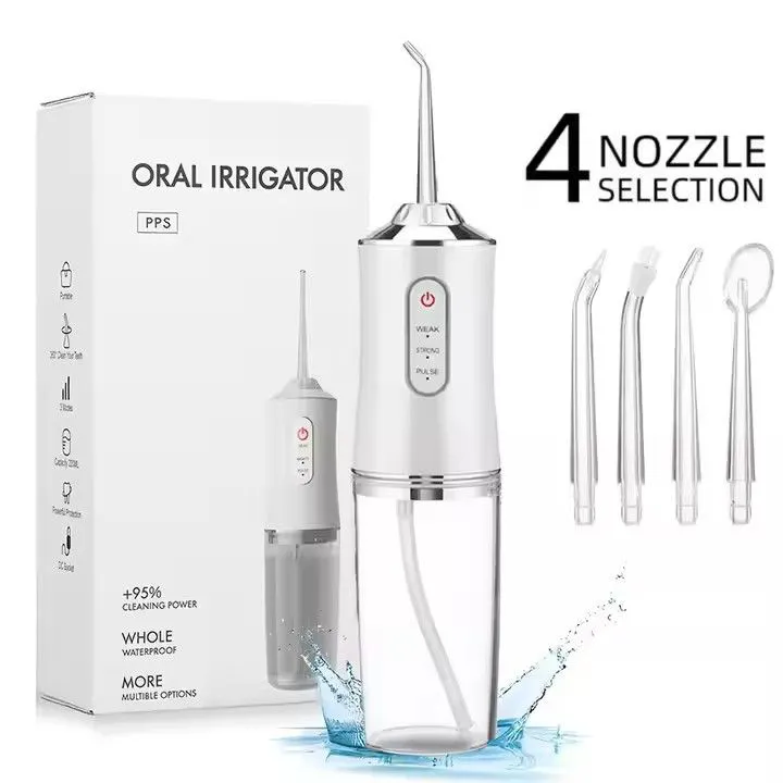 Electric Water Flosser Cordless Oral Irrigator for Teeth 3 Modes 4 Jet Tips Cleaning and Flossing Water Dental Portable Floss Irrigator Oral Water Flossed Rechargeable Tonsil Stone Travel Adults