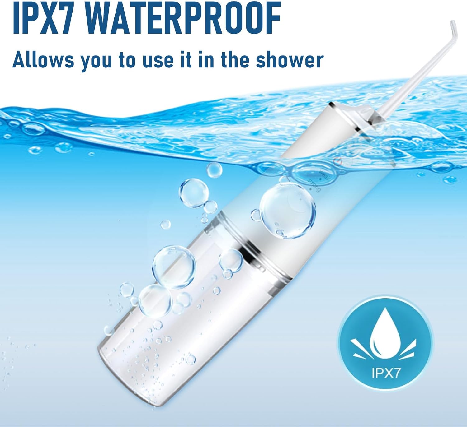 Electric Water Flosser Cordless Oral Irrigator for Teeth 3 Modes 4 Jet Tips Cleaning and Flossing Water Dental Portable Floss Irrigator Oral Water Flossed Rechargeable Tonsil Stone Travel Adults