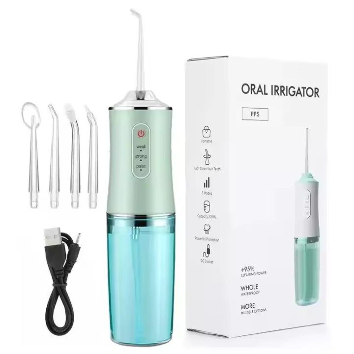 Electric Water Flosser Cordless Oral Irrigator for Teeth 3 Modes 4 Jet Tips Cleaning and Flossing Water Dental Portable Floss Irrigator Oral Water Flossed Rechargeable Tonsil Stone Travel Adults