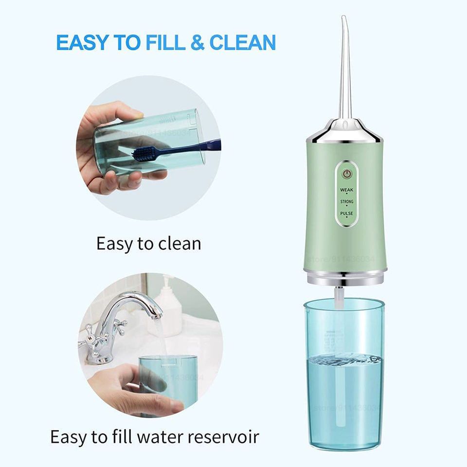 Electric Water Flosser Cordless Oral Irrigator for Teeth 3 Modes 4 Jet Tips Cleaning and Flossing Water Dental Portable Floss Irrigator Oral Water Flossed Rechargeable Tonsil Stone Travel Adults