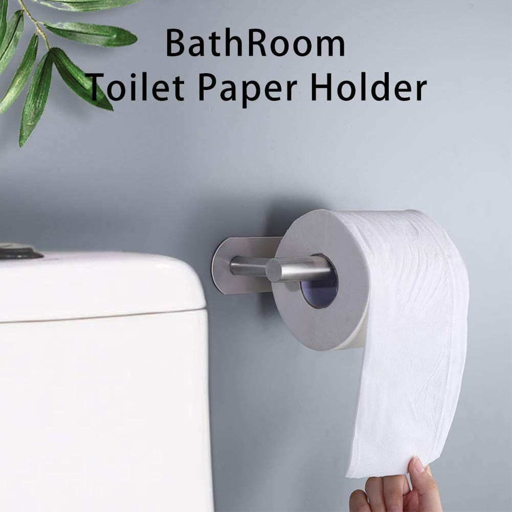 Toilet Paper Holder Self Adhesive, Premium Thicken Stainless Steel Rustproof Adhesive Toilet Roll Holder no Drilling for Bathroom, Kitchen, Washroom