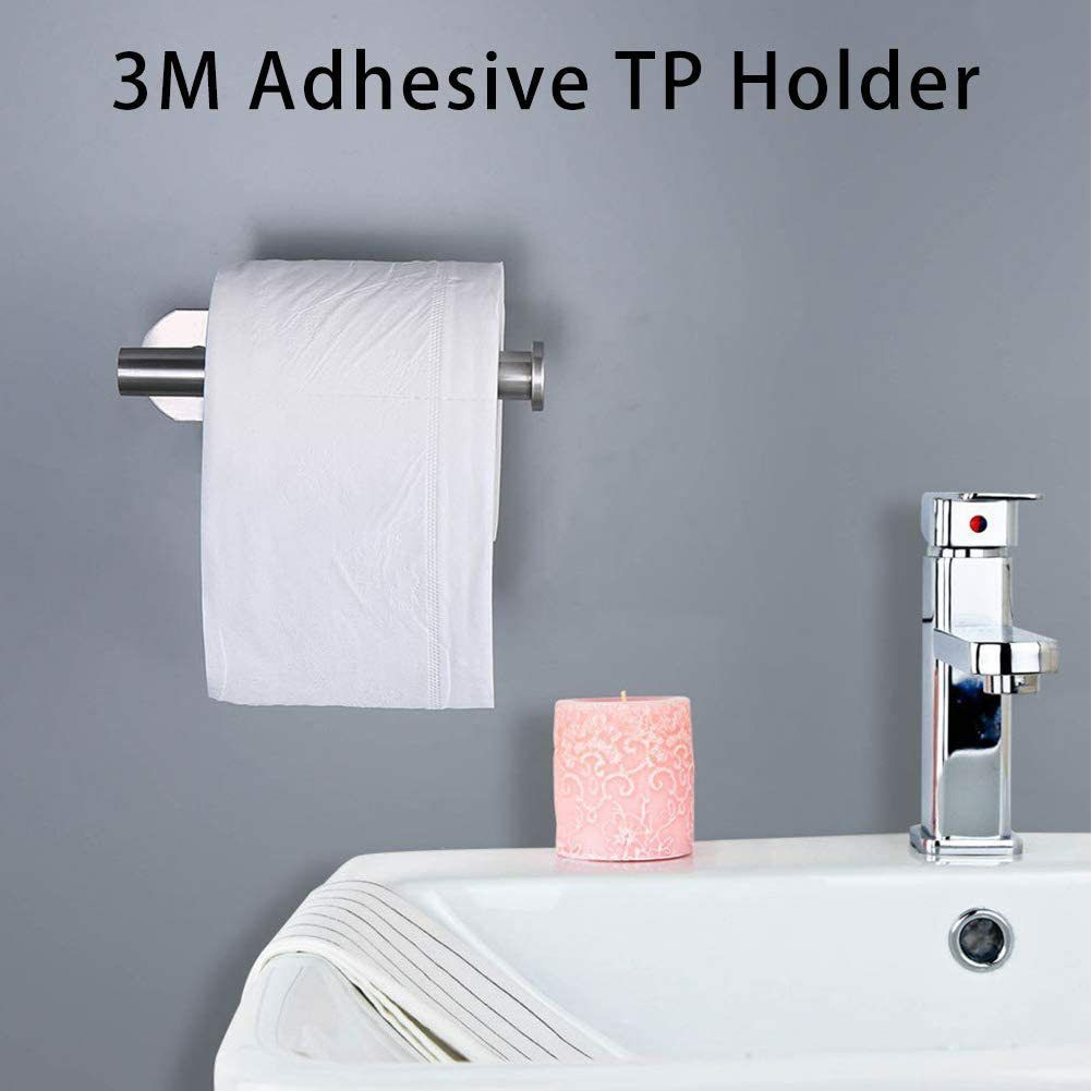 Toilet Paper Holder Self Adhesive, Premium Thicken Stainless Steel Rustproof Adhesive Toilet Roll Holder no Drilling for Bathroom, Kitchen, Washroom