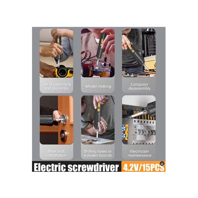 Rechargeable High Range Multi-Function Electric Hammer Rechargeable Screwdriver Hand Impact Drill Drll Household Small Pistol Drill Lithium Tools+34 Accessories