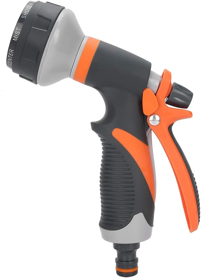 Garden Hose Nozzle, Heavy Duty Hose Nozzle with 8 Adjustable Watering Patterns, Multifunctional High Pressure Hose Nozzle Sprayer for Home, Watering Lawns and Garden, Car Cleaning