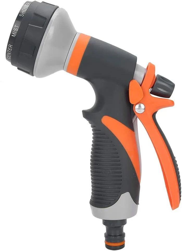 Garden Hose Nozzle, Heavy Duty Hose Nozzle with 8 Adjustable Watering Patterns, Multifunctional High Pressure Hose Nozzle Sprayer for Home, Watering Lawns and Garden, Car Cleaning