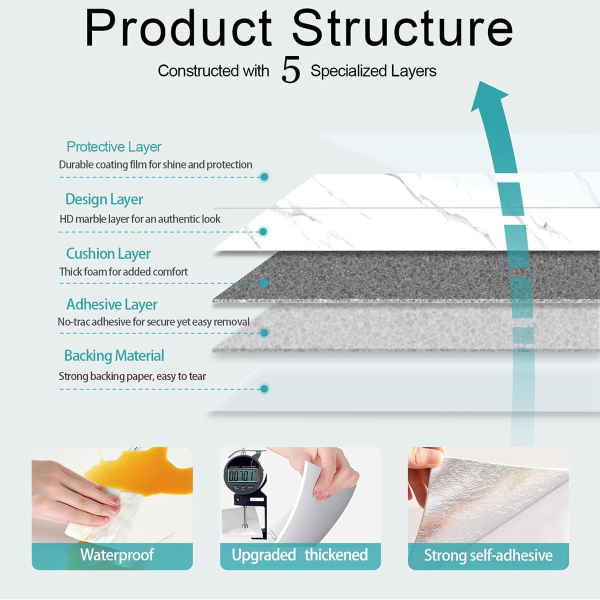 10-Pack Peel and Stick Backsplash Tiles – Glossy PVC Wall Panels, White Shower Tiles, 12" x 12" (9.68 Sq. Ft.), Waterproof Self-Adhesive for Bathroom & Kitchen, Realistic Marble-Like Finish