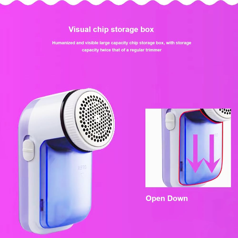 Fabric Shaver, Lint Remover for Clothes, Electric Lint Shaver with 3-Leaf Blades,  Purple Sweater Shavers to Remove Pilling for Clothing, Couch, Furniture, Fuzz, Lint Ball, Bobbles, USB Rechargeable