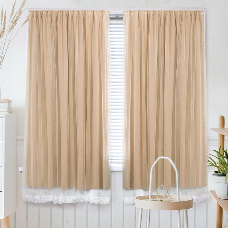 2pcs Punch-free Velcro Blackout Curtain Double Layer For Living Room Bedroom Window Curtains Self adhesive shading Protective for Windows,Bedroom Blackout Curtains