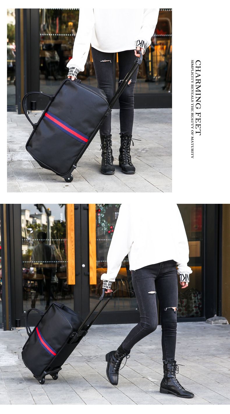 Travel Bag with Wheels Practical Trolley Travel Bag with Wheels for Vacations Waterproof Carry-On Large Travel Bag Men/Women Multiple Pockets