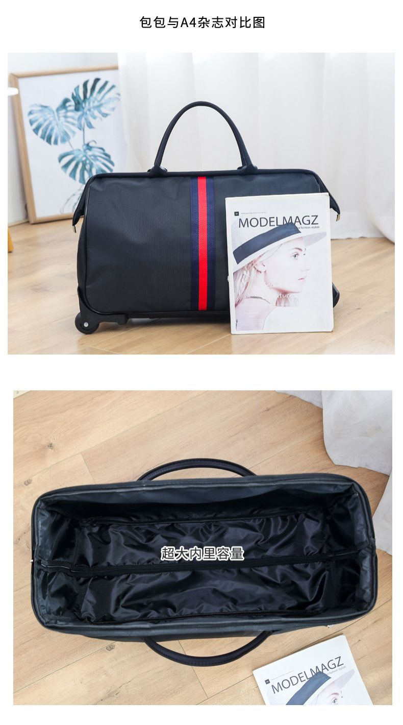 Travel Bag with Wheels Practical Trolley Travel Bag with Wheels for Vacations Waterproof Carry-On Large Travel Bag Men/Women Multiple Pockets