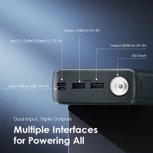 [OFFER] Oraimo PowerBox 300lit 30000mAh Power Bank – 15W Fast Charging, Dual USB, Ultra-High Capacity Portable Charger for Phones & Tablets