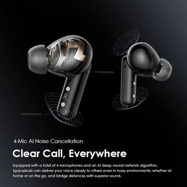 [OFFER] Oraimo Spacebuds Bluetooth Earbuds ,Hybrid ANC, HavyBass™ Sound,40H Battery, IPX4 Waterproof, Type-C Fast Charging, Clear Calls & Smart Voice Prompt.