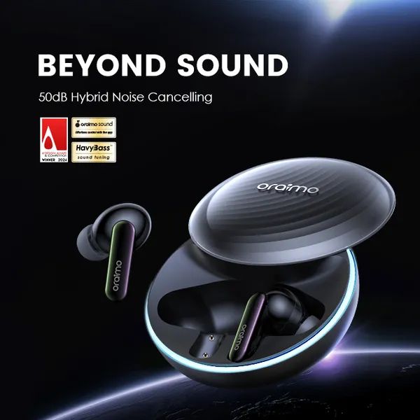 [OFFER] Oraimo Spacebuds Bluetooth Earbuds ,Hybrid ANC, HavyBass™ Sound,40H Battery, IPX4 Waterproof, Type-C Fast Charging, Clear Calls & Smart Voice Prompt.