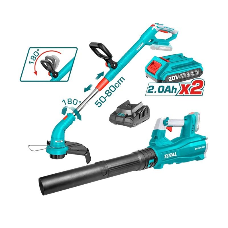 Original Total Lithium-ion grass trimmer and blower combo kit 20V 2batteries