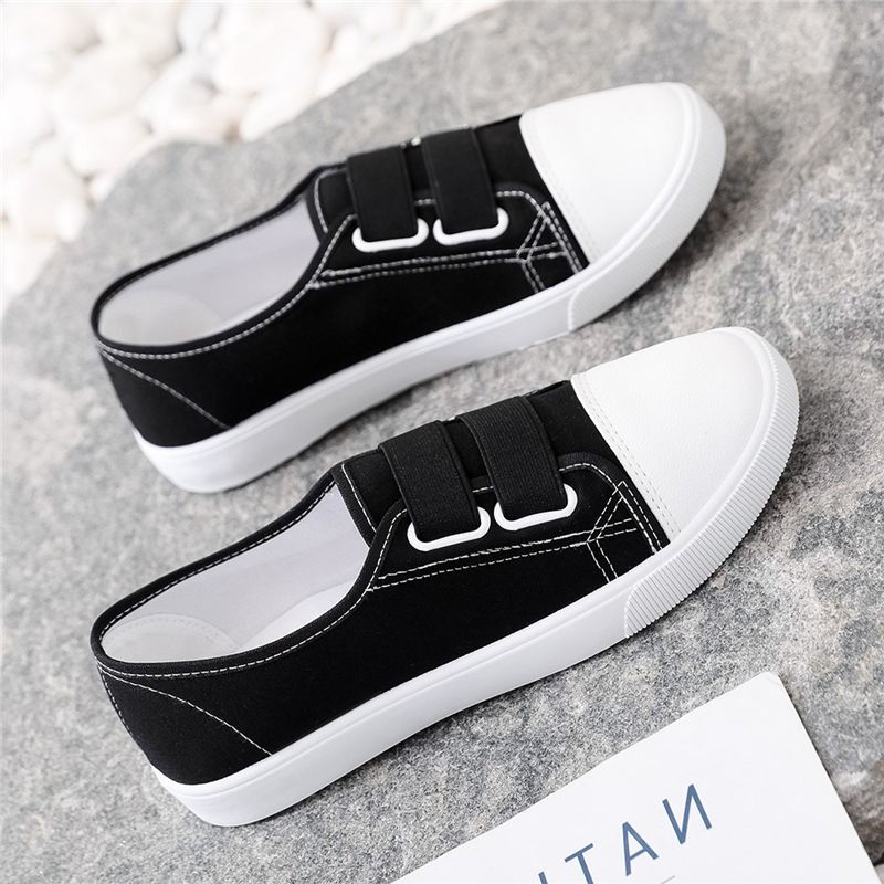 ASSKLO canvas shoes flat shoes women's shoes ladies shoes reathable board shoes low-top trendy slip resistant student pregnant woman nurse flats shoes Versatile sneakers fashion gifts