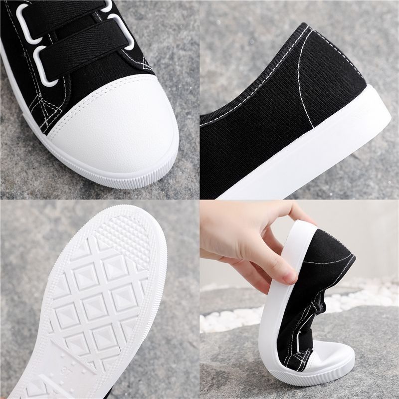 ASSKLO canvas shoes flat shoes women's shoes ladies shoes reathable board shoes low-top trendy slip resistant student pregnant woman nurse flats shoes Versatile sneakers fashion gifts