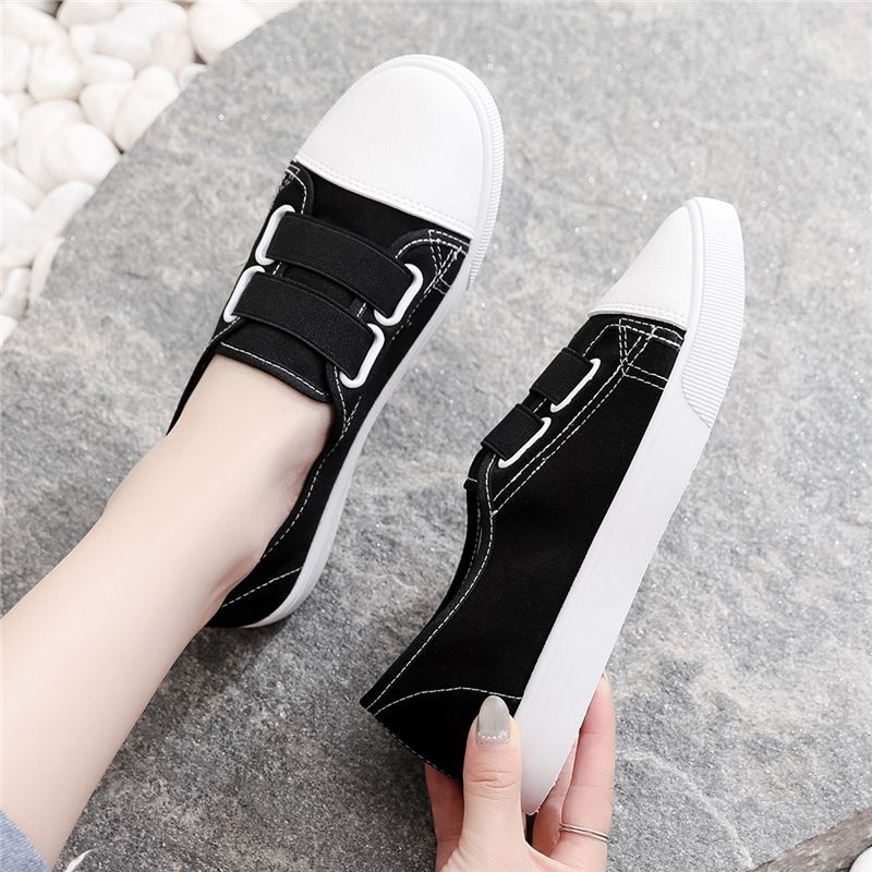 ASSKLO canvas shoes flat shoes women's shoes ladies shoes reathable board shoes low-top trendy slip resistant student pregnant woman nurse flats shoes Versatile sneakers fashion gifts