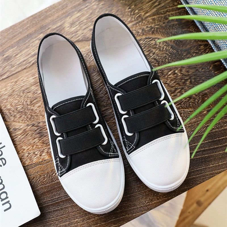 ASSKLO canvas shoes flat shoes women's shoes ladies shoes reathable board shoes low-top trendy slip resistant student pregnant woman nurse flats shoes Versatile sneakers fashion gifts