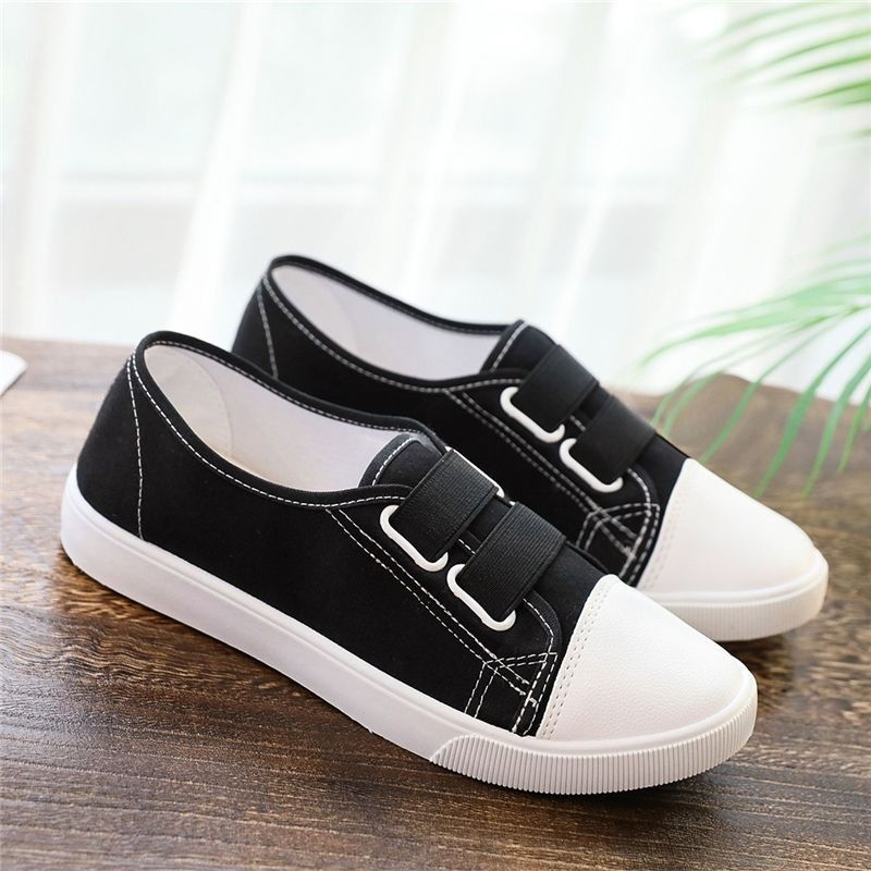 ASSKLO canvas shoes flat shoes women's shoes ladies shoes reathable board shoes low-top trendy slip resistant student pregnant woman nurse flats shoes Versatile sneakers fashion gifts
