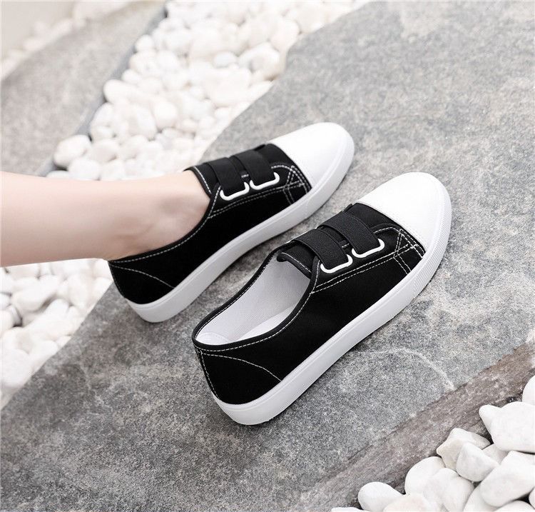 ASSKLO canvas shoes flat shoes women's shoes ladies shoes reathable board shoes low-top trendy slip resistant student pregnant woman nurse flats shoes Versatile sneakers fashion gifts