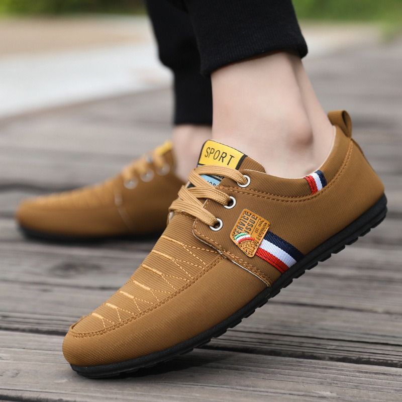 ASSKLO New Men's Bean Shoes flat loafers Low Top Versatile Casual Shoes Tooling Canvas Boys' Shoes Breathable comfortable Sneakers Basketball Shoes Run Sports Men's Trendy Casual Shoes Male Work Shoes