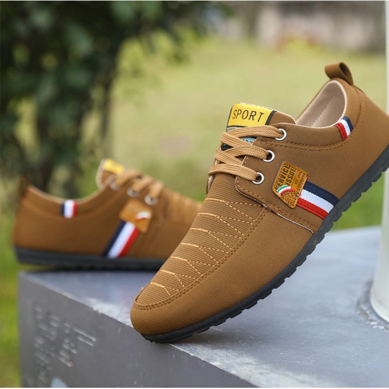 ASSKLO New Men's Bean Shoes flat loafers Low Top Versatile Casual Shoes Tooling Canvas Boys' Shoes Breathable comfortable Sneakers Basketball Shoes Run Sports Men's Trendy Casual Shoes Male Work Shoes