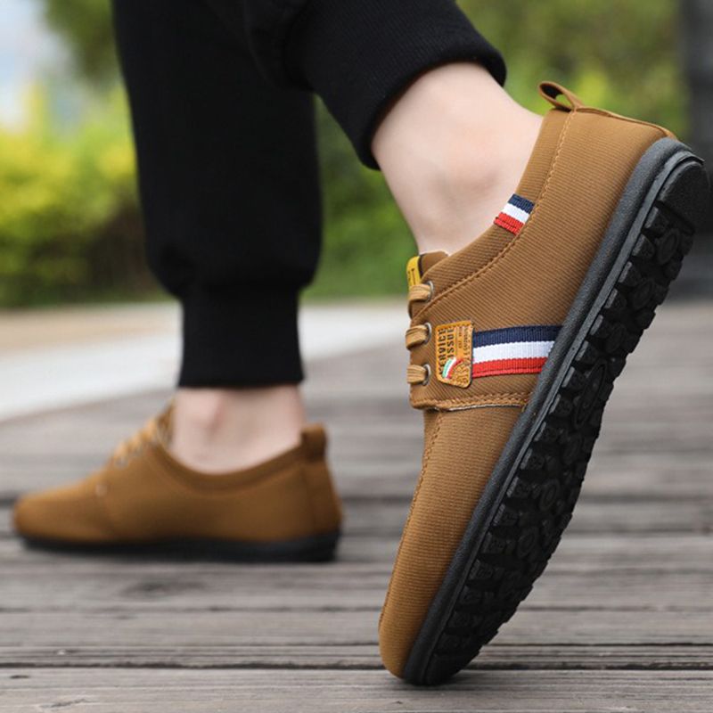 ASSKLO New Men's Bean Shoes flat loafers Low Top Versatile Casual Shoes Tooling Canvas Boys' Shoes Breathable comfortable Sneakers Basketball Shoes Run Sports Men's Trendy Casual Shoes Male Work Shoes