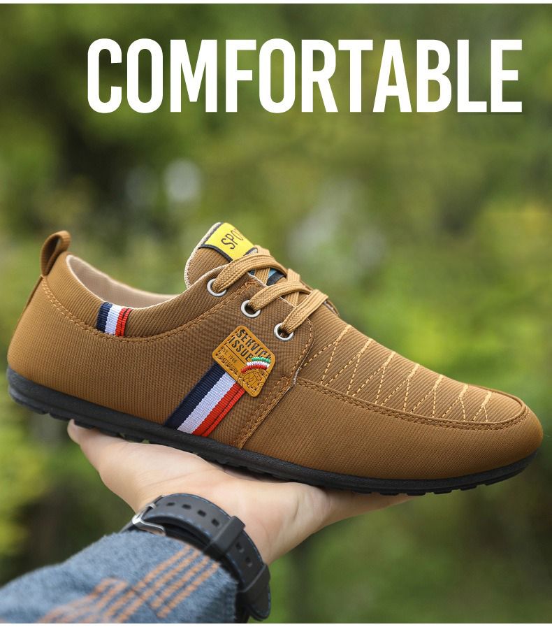 ASSKLO New Men's Bean Shoes flat loafers Low Top Versatile Casual Shoes Tooling Canvas Boys' Shoes Breathable comfortable Sneakers Basketball Shoes Run Sports Men's Trendy Casual Shoes Male Work Shoes